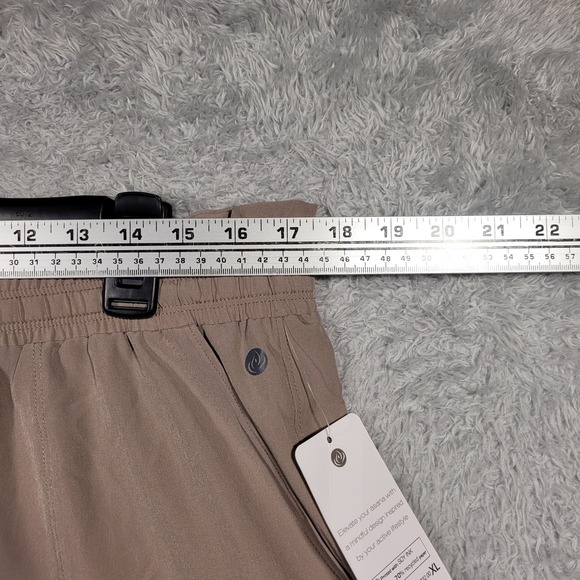 Apana Womens XL Activewear Shorts Brown Drawstring Elastic Waist Pockets - Picture 3 of 8